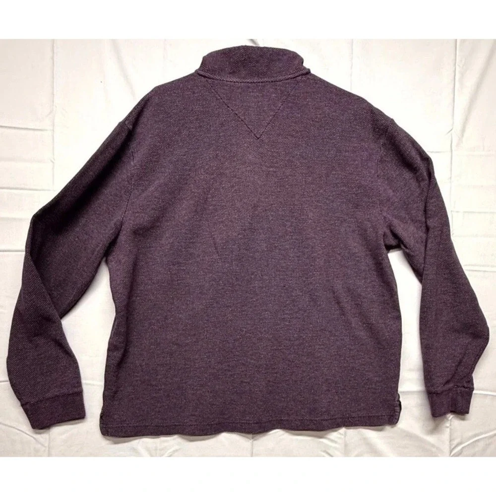 JoS. A. Bank Reserve Sweater Men XL Purple Traditional Fit Quarter Zip Mock Neck